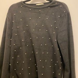 Black soft velvety with pearl detail